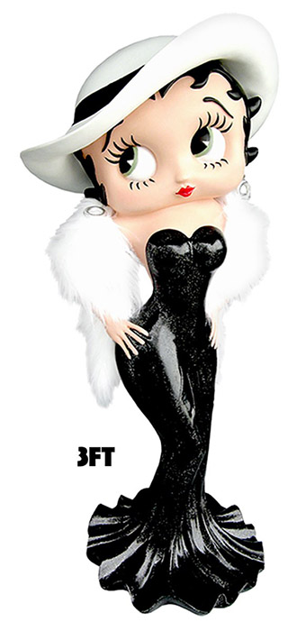 Betty Boop Madame Black Glitter Dress Display Figure
